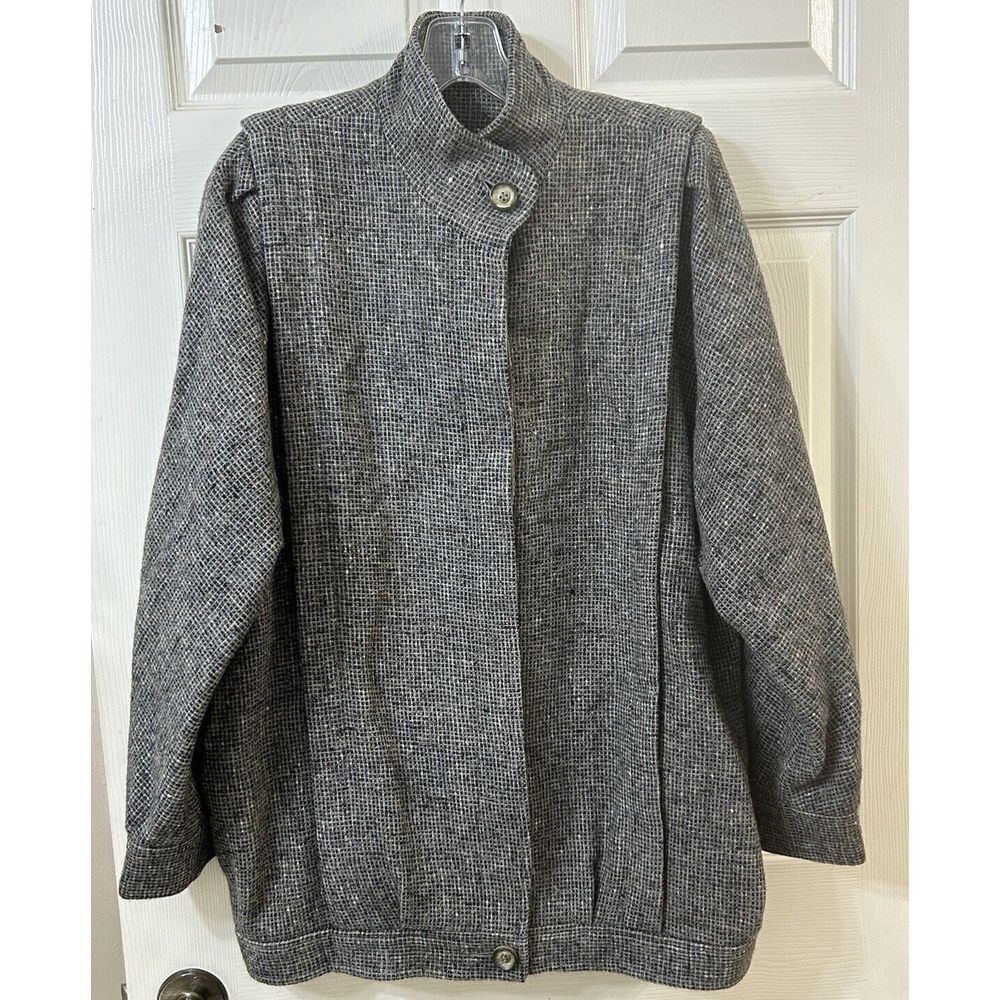 Vintage Avoca Ireland Wool Tweed Jacket Wmns Medium Dolman Sleeve Button Front